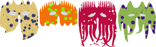 Four freaky masks